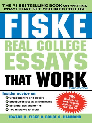 cover image of Fiske Real College Essays that Work